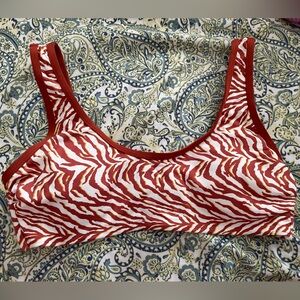 burnt orange zebra bikini top!